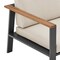 Armen Living Nofi 4 piece Outdoor Patio Set in Charcoal Finish with Taupe Cushions and Teak Wood SETODNOBE - alternate 4